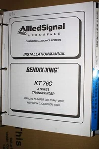 Honeywell Bendix King KT-76C ATCRBS XPDR Transponder Install/maint Manual 006-10 - Picture 1 of 3
