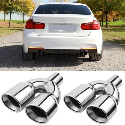 Para Serie 3 F30 F31 320i 335i 340i 2.5" a 3.5" Escape Puntas Cuádruples Doble Pared Foto 1 de 4