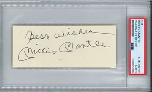 MICKEY MANTLE SIGNED CUT SIGNATURE PSA DNA 85085696 (D) W/ INSCRIPTION - Picture 1 of 1