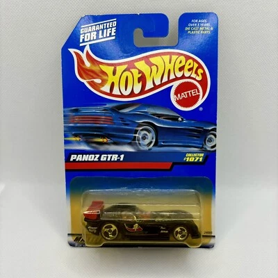 Coche Hot Wheels Panoz GTR-1 negro dorado ruedas 1998 Mattel nuevo en caja Foto 1 de 2