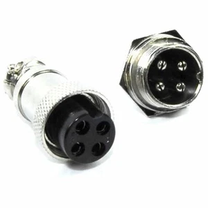 5pcs Aviation GX16-4 Male Female Pair Set 16mm Panel Connector Flux Workshop - Picture 1 of 2