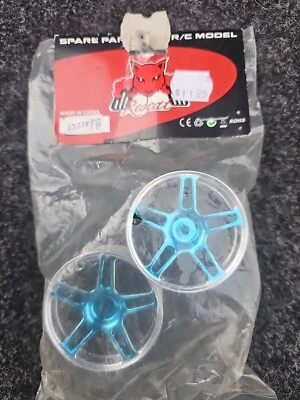 Redcat Racing 02228pb Chrome 5 spoke split spoke blue anodized wheels LIGHTNING - Image 1 of 2