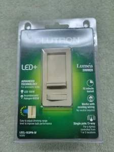 NEW LUTRON Lumea Ivory 3-Way Slide Dimmer Switch LECL-153PH-IV - Picture 1 of 6