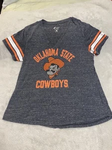 Oklahoma State Cowboys Fanatics Womens V-neck Size 2XL Extra Large Cotton Tee - Picture 1 of 4