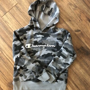champion gray camouflage hooded sweatshirt Boys Size 7 - Picture 1 of 5