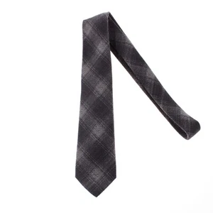 Corbata Kiton nueva sin etiquetas 100 % lana siete pliegues a cuadros gris claro/oscuro - Imagen 1 de 9