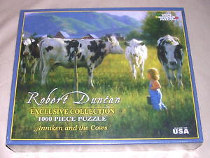 NEW 2010 HTF Anniken & The Cows Farm Child Robert Duncan 1000 Piece Puzzle Pc