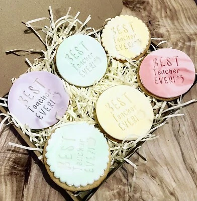 Teacher Gifts, End Of Year Hand Decorated Biscuit Hamper. - Image 1 of 4