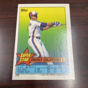 1989 Topps Baseball Super Star Mini Sticker Back #36 Andres Galarraga - Picture 1 of 2
