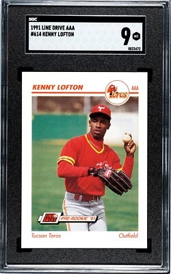 1991 Line Drive Pre-Rookie AAA Kenny Lofton #614 SGC 9 Rookie RC - Image 1 of 2
