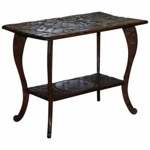 LIBERTY'S LONDON THREE MONKEY HEAR SEE SPEAK NO EVIL CARVED COFFEE SIDE TABLE - Picture 1 of 12