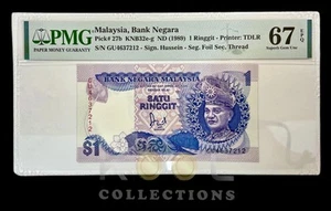 Malaysia 1989 1 Ringgit Banknote PMG 67 Superb Gem Unc EPQ - Picture 1 of 2