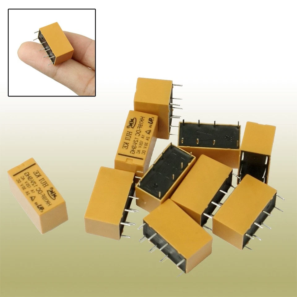 10Pack DC 12V Coil DPDT 8 Pin PCB General Purpose Power Relay - Image 1 of 1