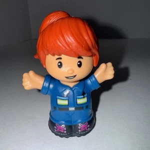 Fisher Price Little People Figure Girl Mom Car Mechanic in Blue Garage Toy #1179 - Picture 1 of 3