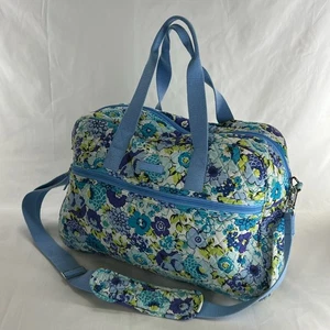 Vera Bradley Medium Traveler Bag Quilted Duffel Carry-On Blueberry Blooms Floral - Picture 1 of 14