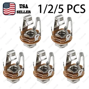 1/2/5 Pcs Stereo Output/Input Jack Socket 1/4'' for Electric Guitar Bass- Nickel - Picture 1 of 7