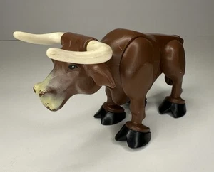 Fisher Price Longhorn Steer Cow Bull Farm Animal Figure ~ Vintage 1980 - Picture 1 of 8