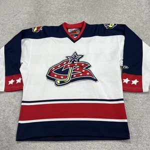 Columbus Blue Jackets Jersey Men Medium Pro Player White Home NHL Hockey Vintage - Picture 1 of 18
