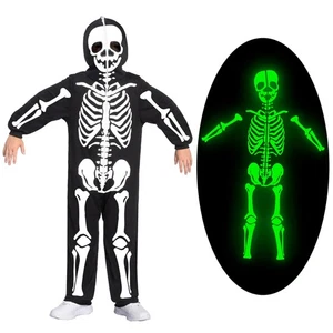 Halloween Kids Skeleton Costume Glow in the Dark, Skeleton Jumpsuit for Toddl... - Picture 1 of 7