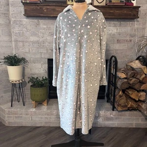 Traumliebhaber Fleece Morgenmantel mit Reißverschluss Größe 1X Taschen Herzen leicht - Bild 1 von 7