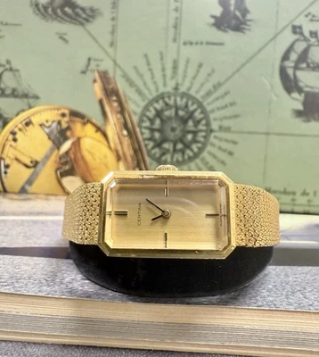 Reloj de vestir de cóctel Certina de oro amarillo de 18 quilates rectangular cuerda manual para dama 41,4G Foto 1 de 4
