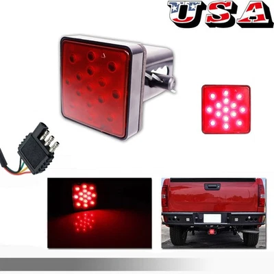 LED RUNNING/BRAKE/REVERSE TOW HITCH COVER LIGHT FOR TRUCK TRAILER 2" RECEIVER US - Image 1 of 4