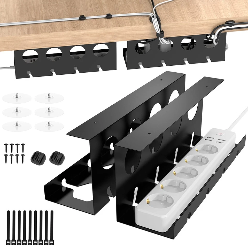 Kabelkanal Schreibtisch Tisch Kabelwanne Kabelmanagement Schreibtisch Organizer - Bild 1 von 4