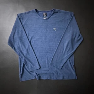 Vintage Da Hui Shirt Mens Large Blue Thermal Waffle Knit Y2k Surfer Skater Logo - Picture 1 of 10