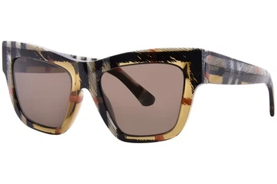 Gafas de sol para mujer Burberry BE4449 414673 a cuadros arena/marrón oscuro forma cuadrada 53 mm Foto 1 de 4