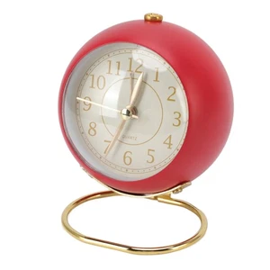 Retro Alarm Clock Silent Decorative Round Ring Base Small Quartz Alarm Clock⊹ - Picture 1 of 12
