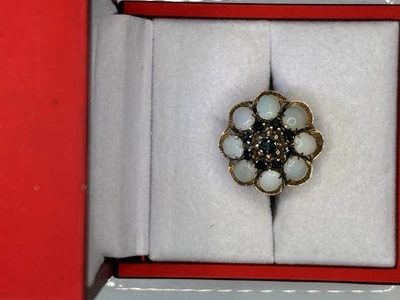 Anillo Princesa Oro Amarillo 14kt Ópalo Y Topacio Talla 7 Foto 1 de 4