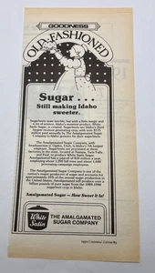 White Satin Sugar Vintage Print Ad 1990s Amalgamated Making Idaho Sweeter - Bild 1 von 6