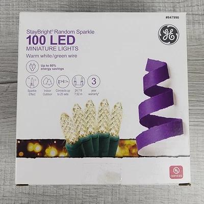 GE StayBright Random Sparkle 100 Ct LED Miniature Lights - NEW - Warm White - Image 1 of 4