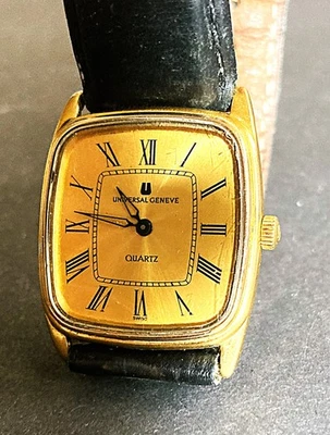 Reloj Suizo Geneve Universal Vintage Oro 16K Electroplaca 28mm X 30mm. Foto 1 de 4