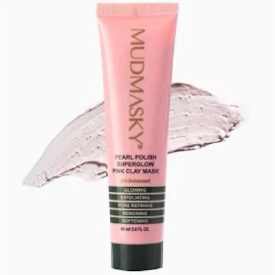 Mudmasky Pearl Polish Superglow Pink Clay Mask - 2 Fl Oz $49 Retail - Image 1 of 3