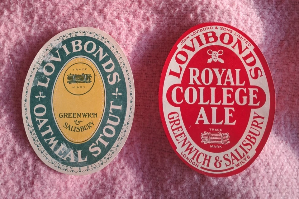 2 Lovibonds  London & SalisburyBeer Bottle Labels 1950's - Image 1 of 2