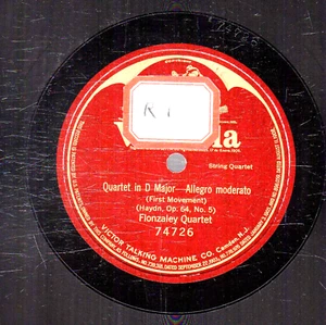 146ci.  Flonzaley Quartet - Quartet in D Major-Allegro Haydn Op. 64-Victor 74726 - Picture 1 of 1