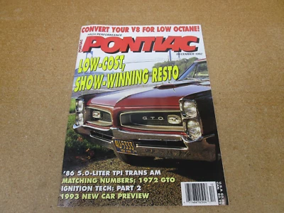 1972 GTO 1986 Trans Am HIGH PERFORMANCE PONTIAC magazine Dec 1992 Firebird drag - Image 1 of 4