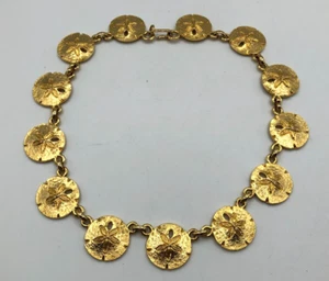 Vintage Mimi di N Sand Dollar Halskette Chunky Statement Halsband 70er Jahre Strandmotiv - Bild 1 von 8