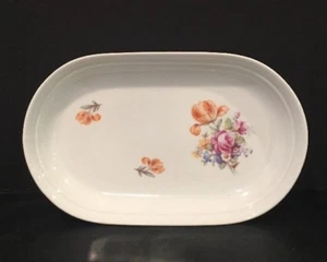 VTG Kahla Porcelain 9-3/8" Oval Tray #29 Rose Floral Pattern NOS Made In GDR - Picture 1 of 12