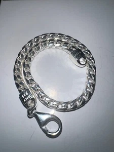 mens solid 5mm 925 italy sterling box curb franco 8" bracelet 20g - Picture 1 of 4