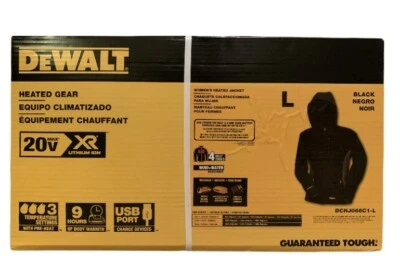 NEW DeWalt DCHJ066C1-L Battery Heated Women's Hooded Jacket - Black - Image 1 of 4