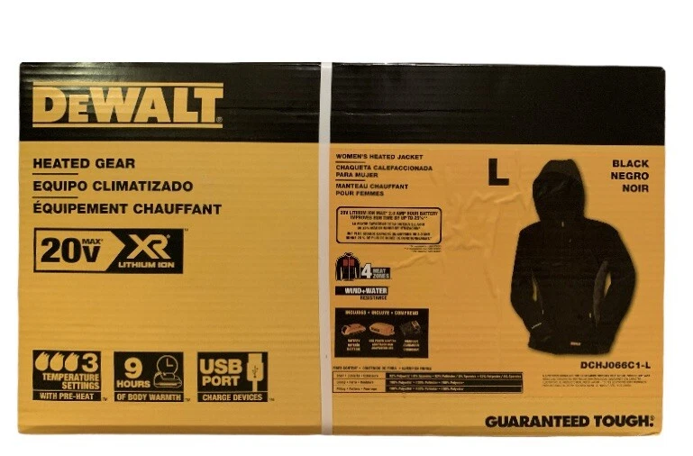 NEW DeWalt DCHJ066C1-L Battery Heated Women's Hooded Jacket - Black - Image 1 of 4