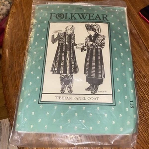 Folkwear Sewing Pattern #118 Tibetan Panel Coat Printed In USA Rare - Picture 1 of 15