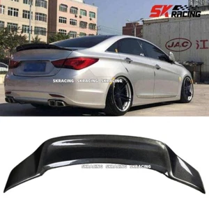 For 2011-2014 Hyundai Sonata Real Carbon Fiber Rear Trunk Wing Spoiler New Style - Picture 1 of 18