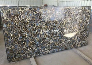 Achat Naturstein Theke Esszimmer Mitteltisch Platte mit Überhang Achatplatte Dez - Bild 1 von 2