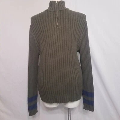 Suéter tejido cuello falso grande Banana Republic para hombre 1/4 cremallera acanalado 100 % algodón Foto 1 de 4