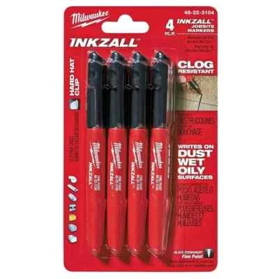 Milwaukee Inkzall Jobsite Permanent Marker, Fine Point Black (4-Pack) - Image 1 of 4