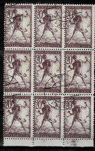 SHS - Chainbreakers 1919 ☀ 20v Lithography - perf 11,5 block ☀ MNH / CTO - Picture 1 of 2