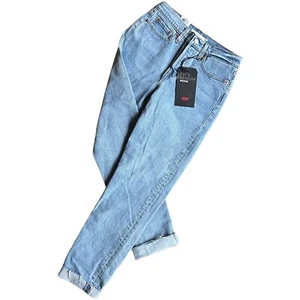 NEU Levis Wedgie Damenjeans mit Bündchen hoher Bund Größe 25 (25 x 26 1/2) blau Stretch 98 $ - Bild 1 von 10